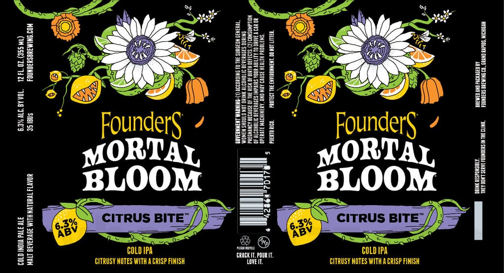 Founders Brewing Adding Mortal Bloom Citrus Bite Cold IPA