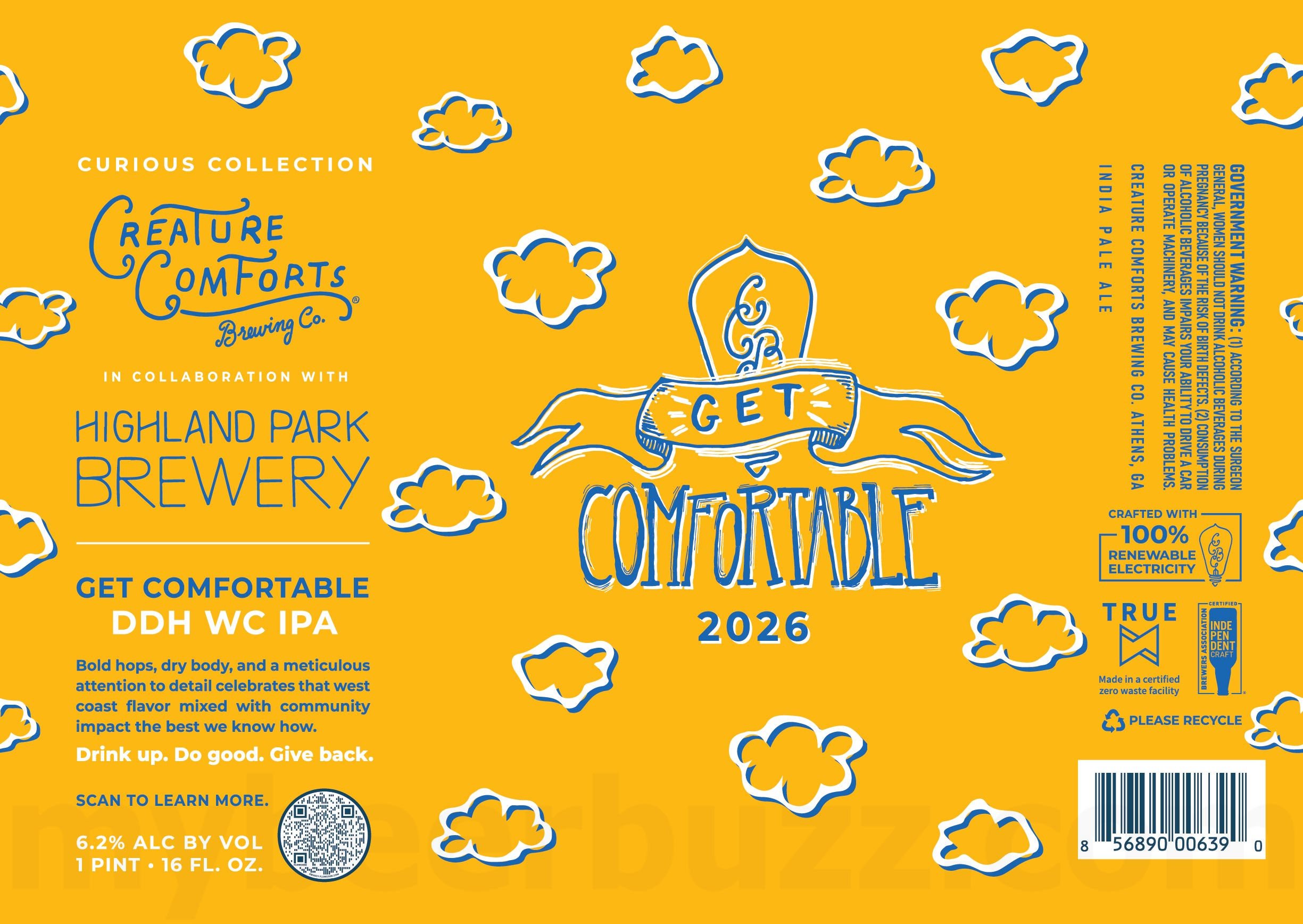Creature Comforts & Stepping Stone Collaborate On 2025 and 2026 Get Comfortable 8 202t Creature Comforts Get Comfortable 16-oz Cans