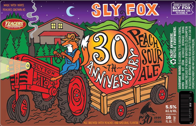2025 Sly Fox 30th Anniversary Peach Sour 12-oz Cans