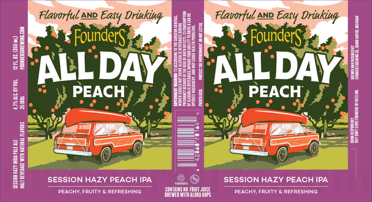 2025 Founders All Day peach 12-oz Cans