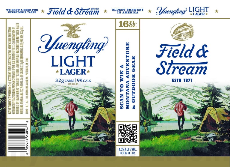 2025 Yuengling Light Lager Field & Stream 16-oz Cans