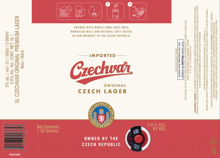 2025 Czechvar Original Czech Lager 1.32-Gallon Mini-Kegs