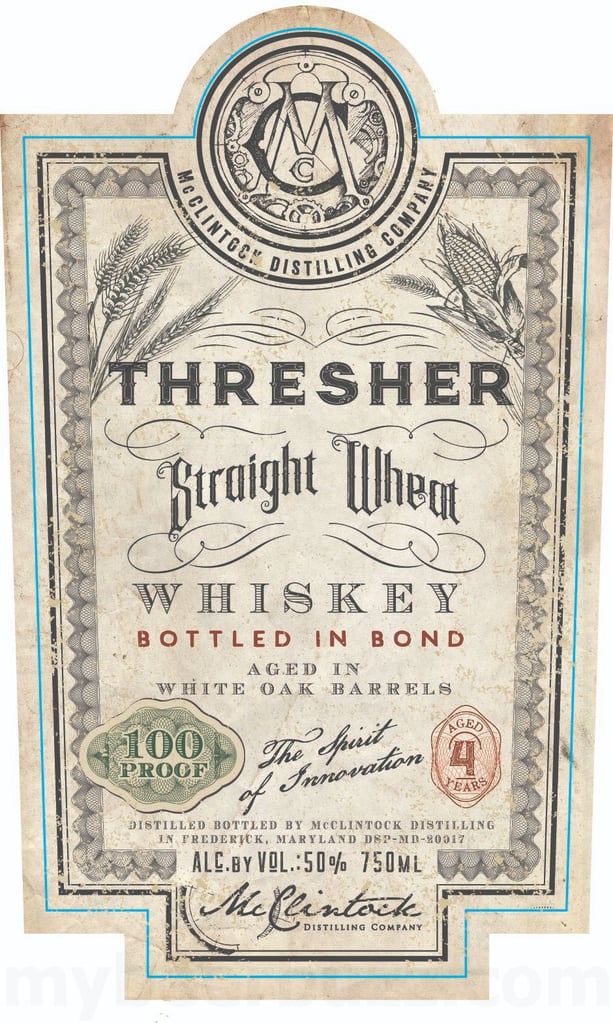 McClintock Distilling Thresher 4 Year Straight Wheat Whiskey Bottled In Bond