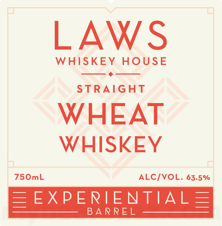 2025 Laws Whiskey House Experiential Barrel Straight Wheat Whiskey 750ml Bottles