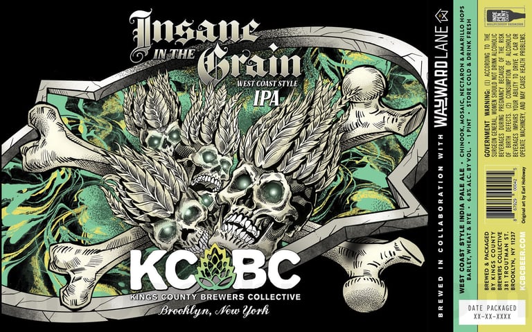 2025 Kings County Brewers Collective Insane In The Grain 16-oz Cans