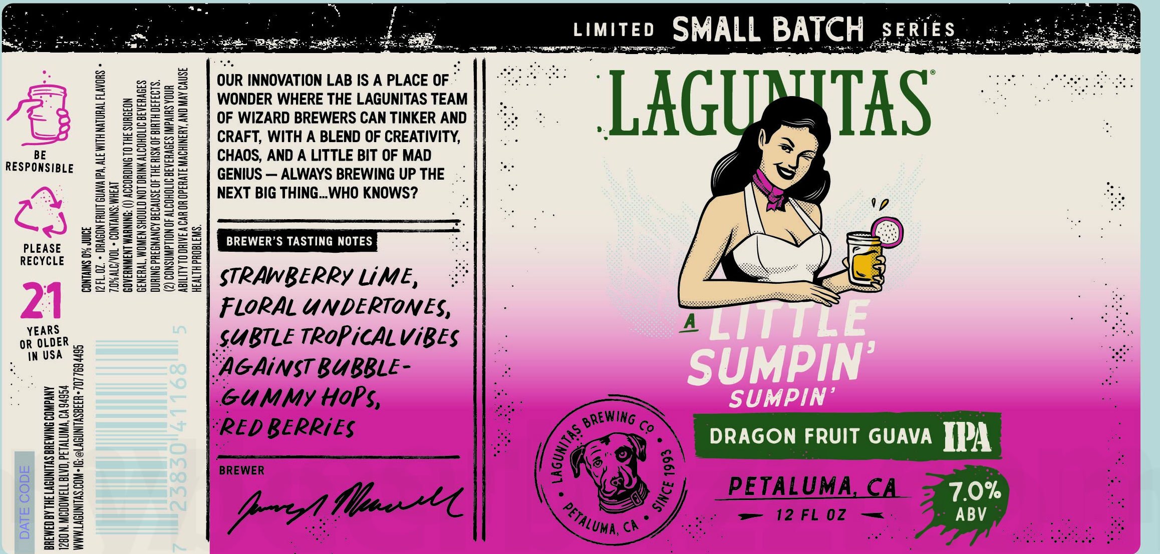 2025 Lagunitas Brewing A Little Sumpin' Sumpin' Dragon Fruit Guava IPA 12-oz Cans