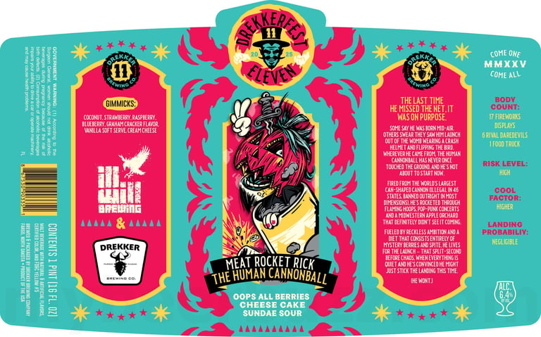 2025 Drekker Meat Rocket Rick 16-oz Cans