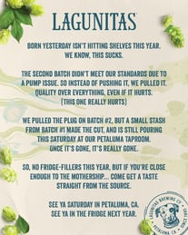 Lagunitas Brewing NOT Distributing Born Yesterday In 2025
