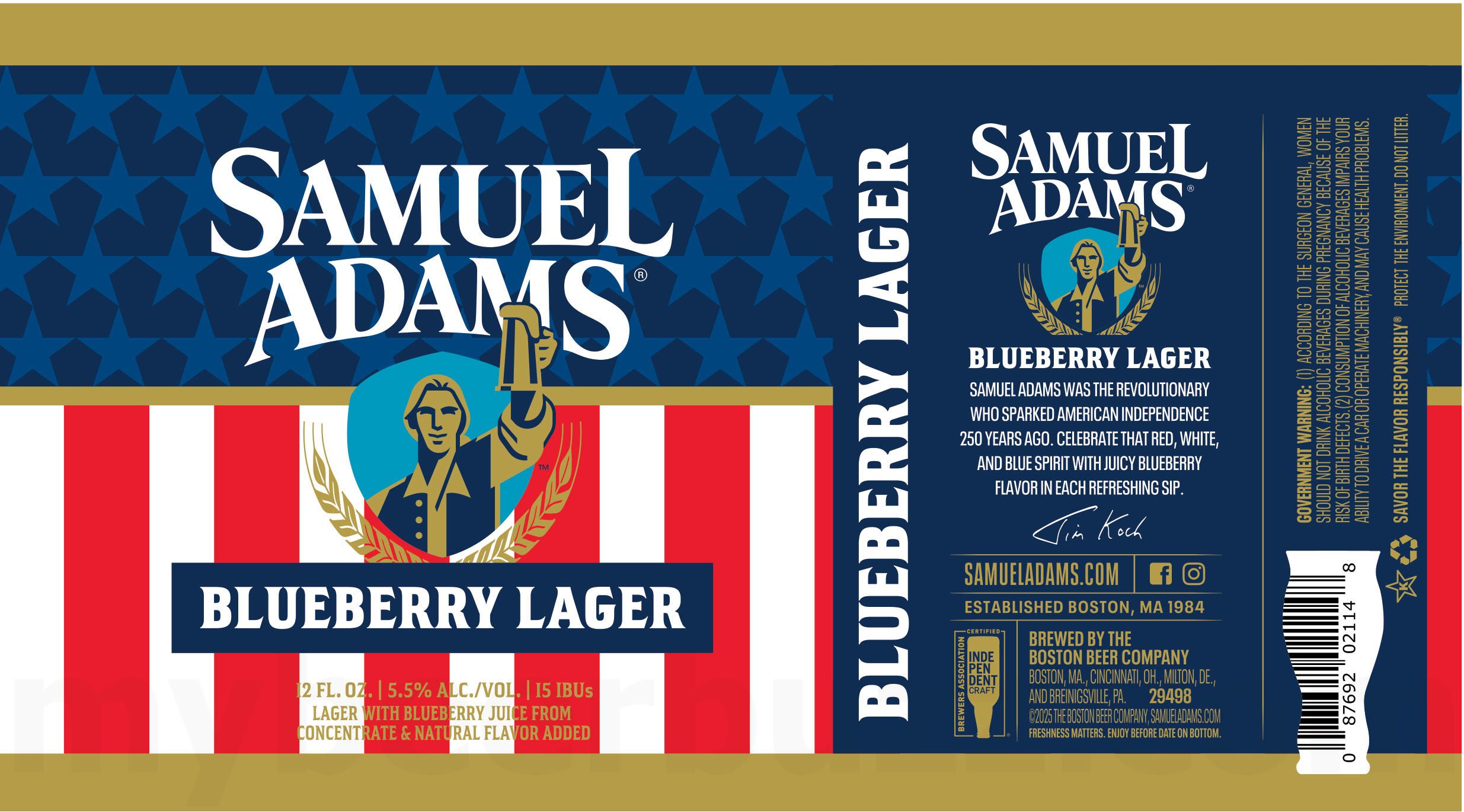 2025 Samuel Adams Blueberry Lager 12-oz Cans