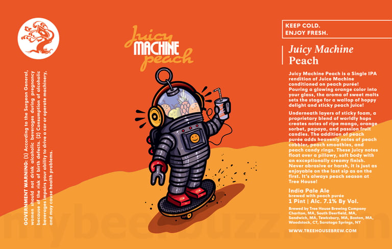 2025 Tree House Brewing Juicy Machine Peach 16-oz Cans