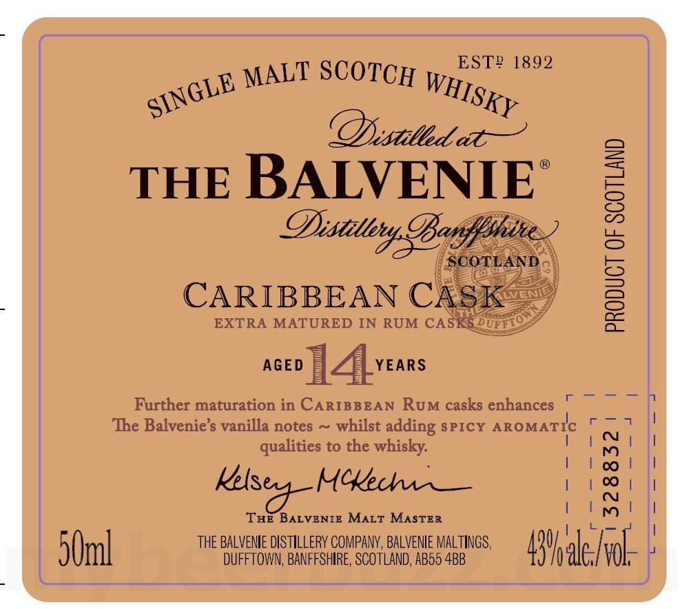 The Balvenie Caribbean Cask 14 Year Single Malt Scotch Whiskey