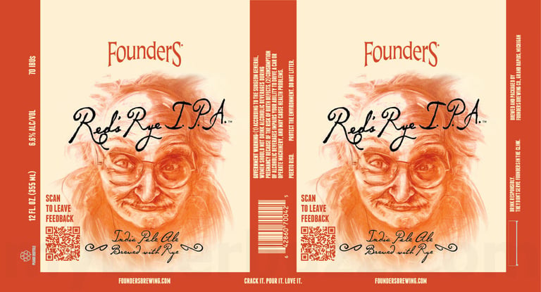 2025 Founders Red's Rye IPA 12-oz Cans