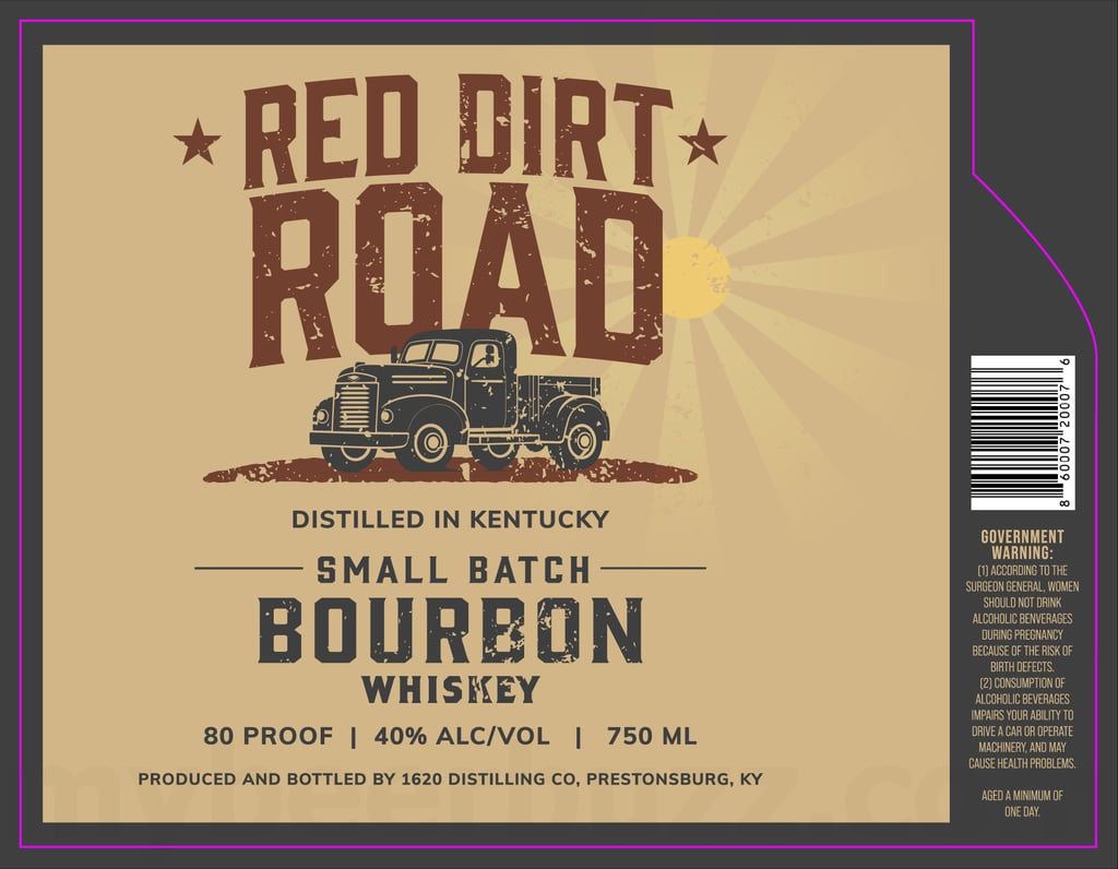 1620 Distilling Red Dirt Road Small Batch Bourbon