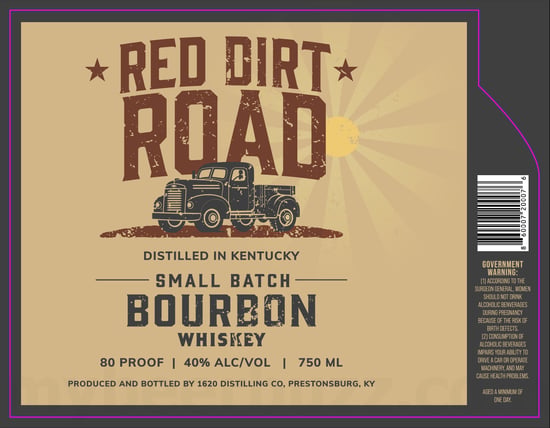 20251620 Distilling Red Dirt Road Small Batch Bourbon 750ml Bottles