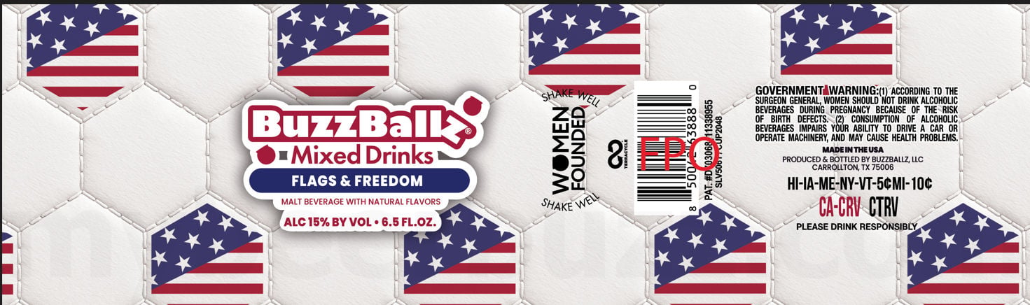 2026 BuzzBallz Mixed Drinks Flags & Freedom 6.5-oz Ballz