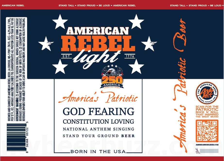 2026 American Rebel Light America 250 16-oz Cans