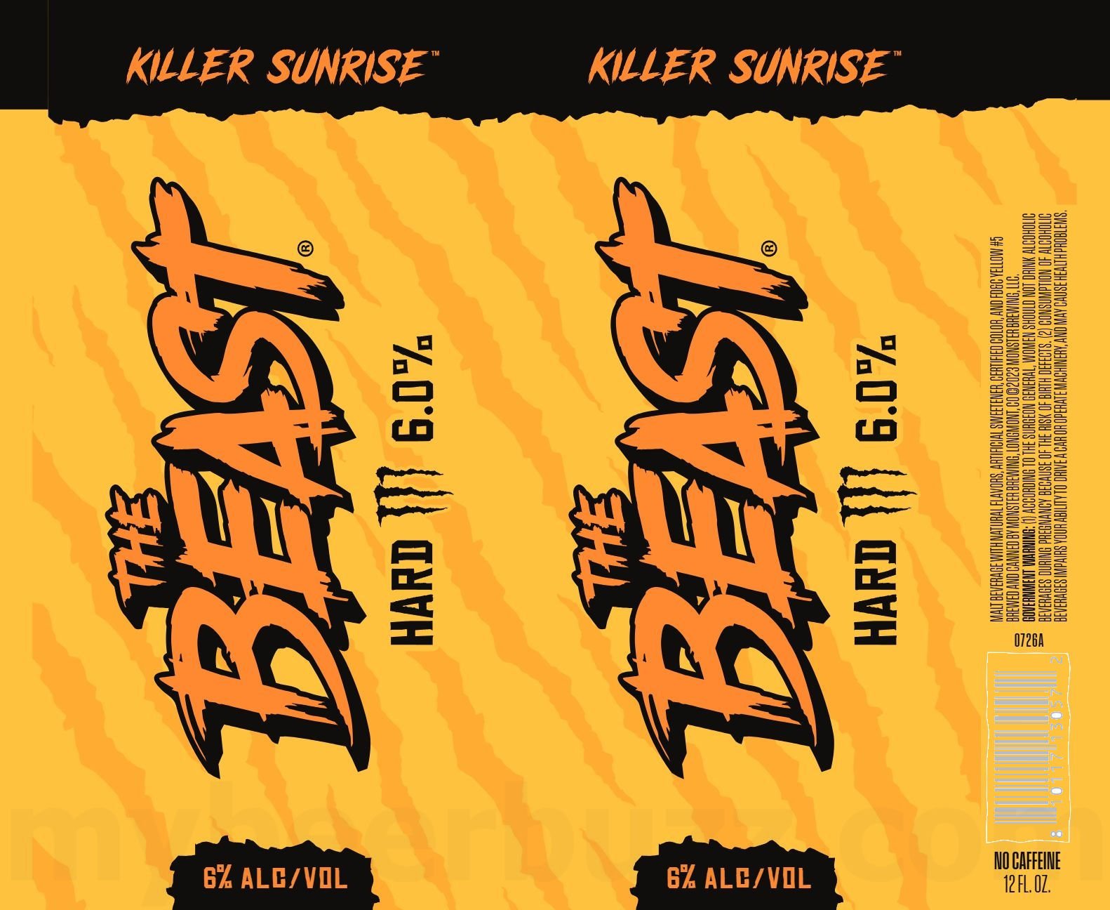 2026 The Beast Killer Sunrise 12-oz Cans