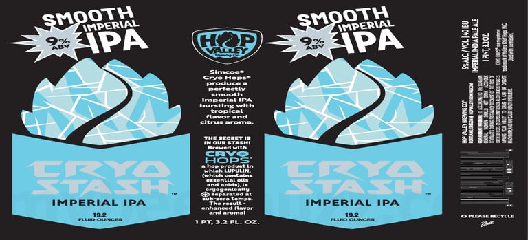 2025 Hop Valley brewing Cryo Stash 19.2-oz Cans