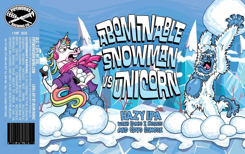 Pipeworks Updating Abominable Snowman vs Unicorn Hazy IPA