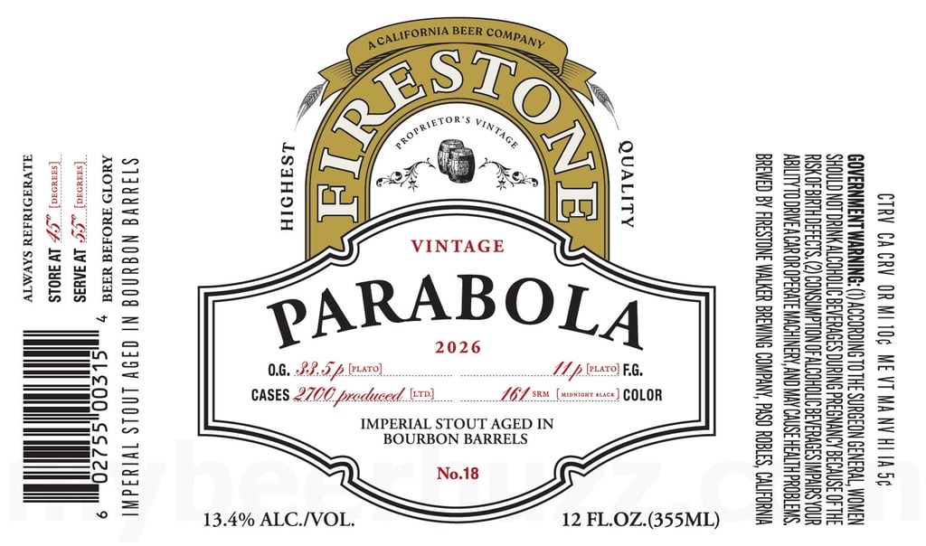 Firestone Walker Working On 2026 Parabola & Flanders Style Red Ale