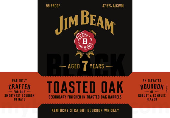 2025 Jim Beam Toasted Oak 7 Year Kentucky Straight Bourbon Whiskey 750ml Bottles