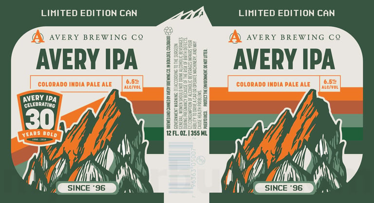 2026 Avery Brewing Avery IPA 30th Anniversary 12-oz Cans