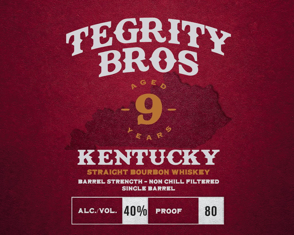 Tegrity Bros 9 Year Kentucky Straight Bourbon Whiskey Barrel Strength Non Chill Filtered Single Barrel