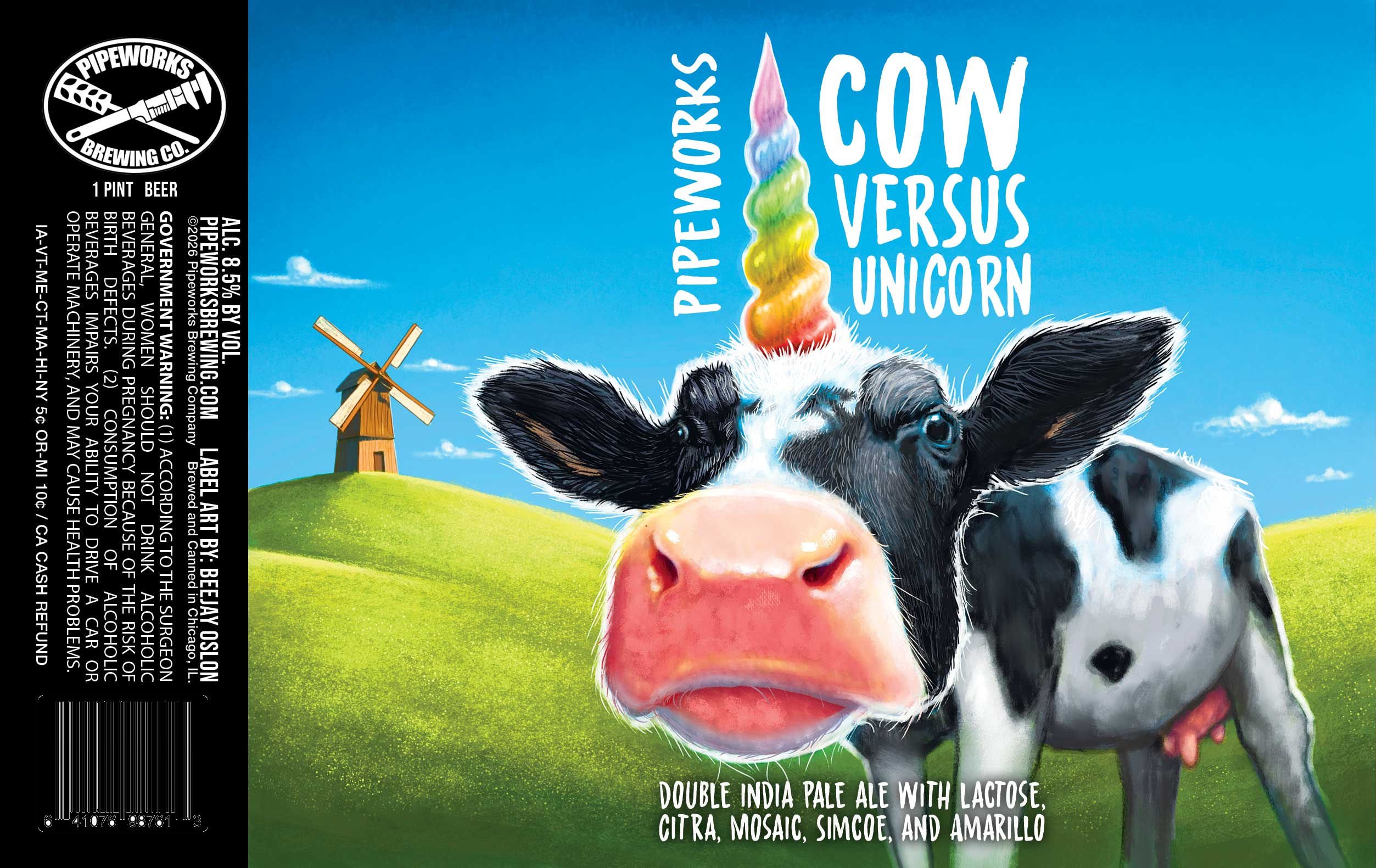 2026 Pipeworks Cow Versus Unicorn 16-oz Cans