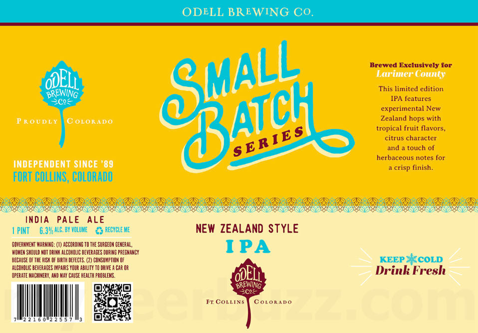 2026 Odell Brewing Small Batch Series New Zealand Style IPA 16-oz Cans