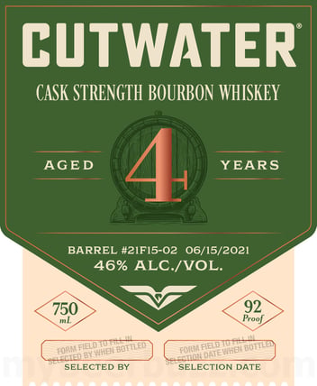 2025 Cutwater Spirits 4 Year Cask Strength Bourbon Whiskey 750ml Bottles