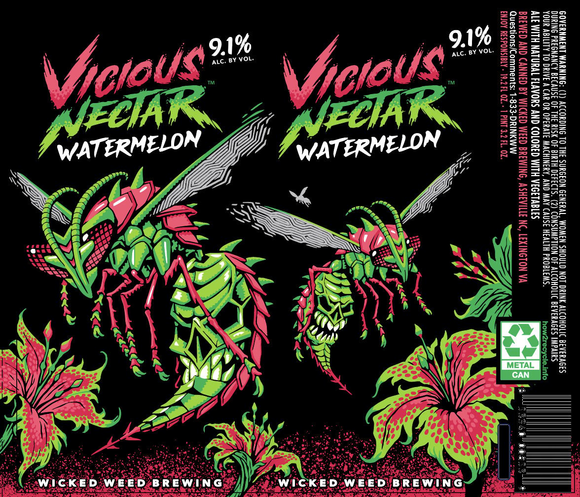 2026 Wicked Weed Vicious Nectar Watermelon 19.2-oz Cans