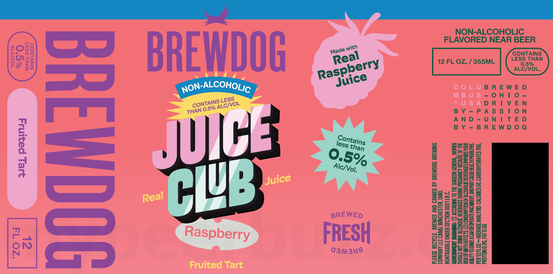 2025 BrewDog Juice Club Raspberry 12-oz Cans