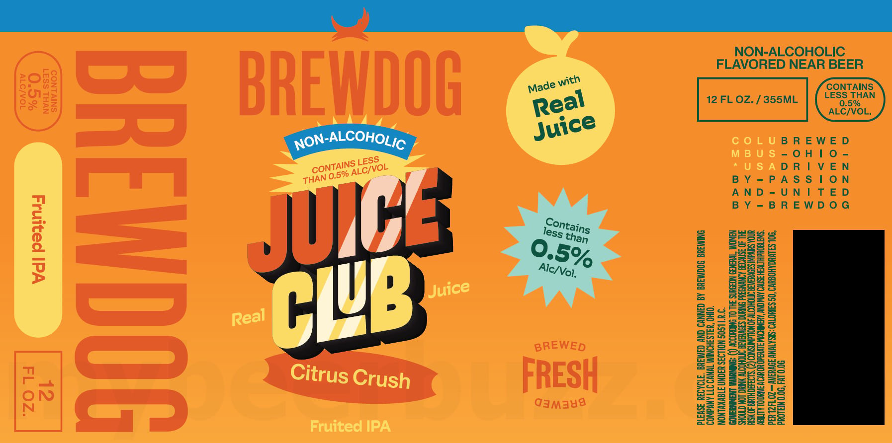 2025 BrewDog Juice Club Citrus Crush 12-oz Cans