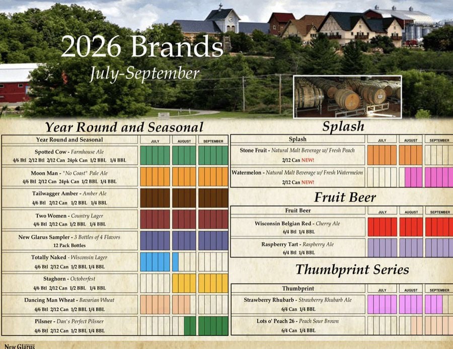 2026 New Glarus Jan-July Release Calendar