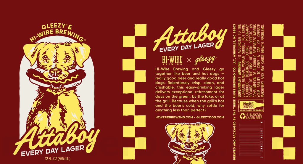 Hi-Wire Teaming Up With Gleezy Hot Dogs for Attaboy Lager