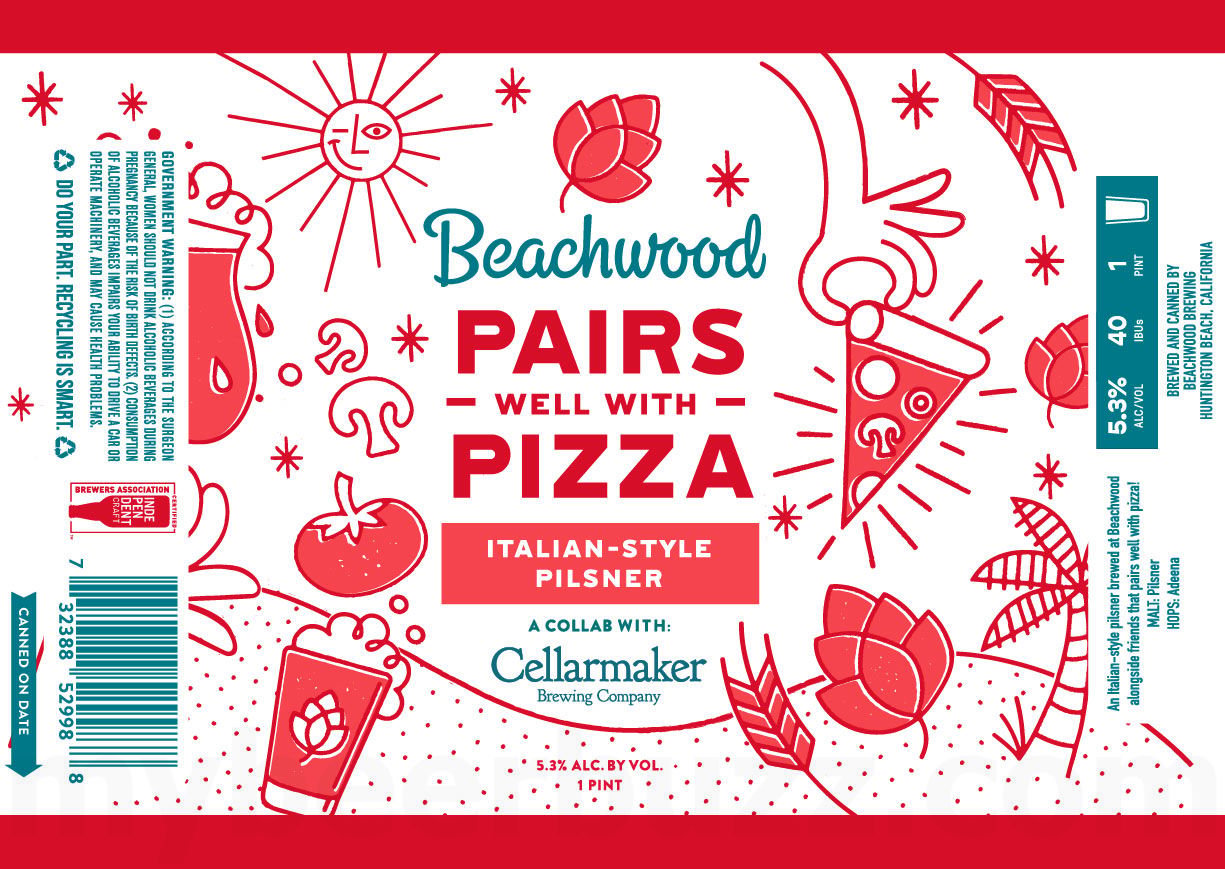 2026 Beachwood Brewing Pairs Well With Pizza 16-oz Cans