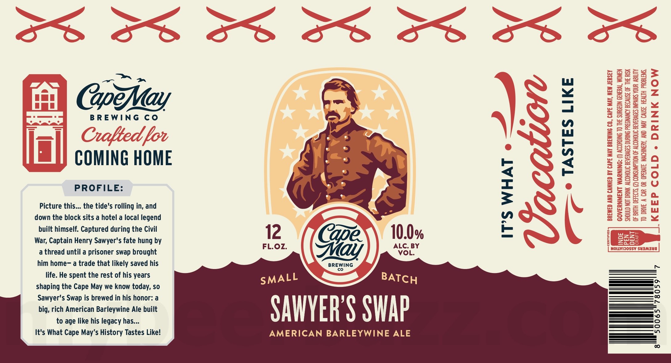 Cape May Teaming Up With Congress Hall For The Blue Pig Tavern American Pale Ale / American Lager / Sunny Stand / Cape May Light Orange / Blueberry Sunny Stand / Secret In The Shell / Blackberry Sour / Dipped & Twisted / Apple Pie Ale / While You Decide / Lot K Lager / Mango Chili Lime Lager / Sawyer's Swap 19 Cape May Sawyer's Swap