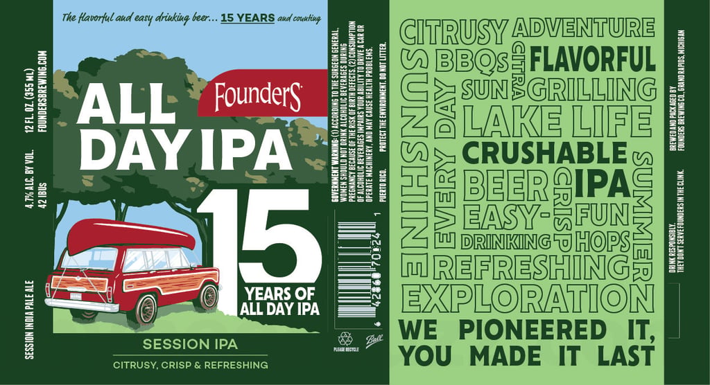Founders Celebrating 15 Years Of All Day IPA with New Packaging