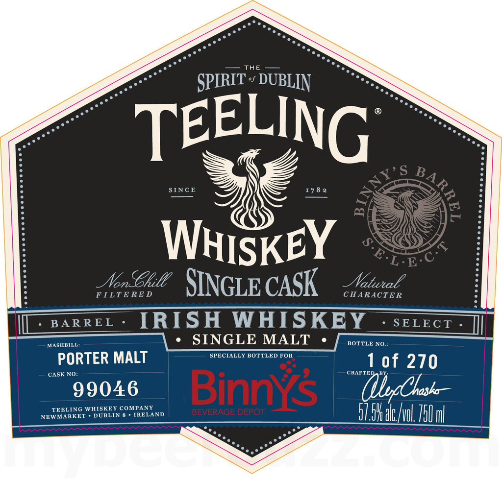Teeling Whiskey Single Cask Porter Malt Irish Whiskey