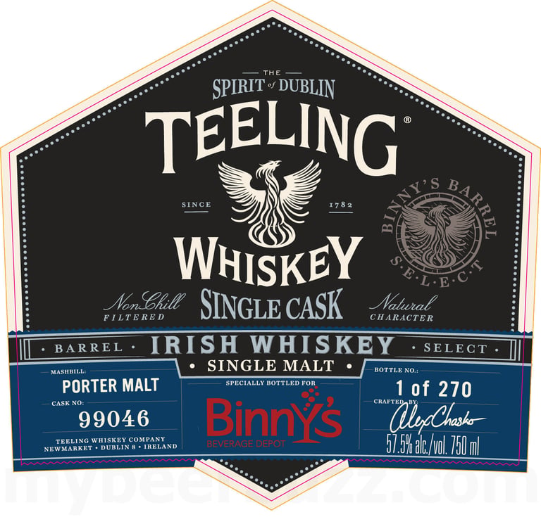 2026 Teeling Whiskey Single Cask Porter Malt Irish Whiskey 750ml Bottles
