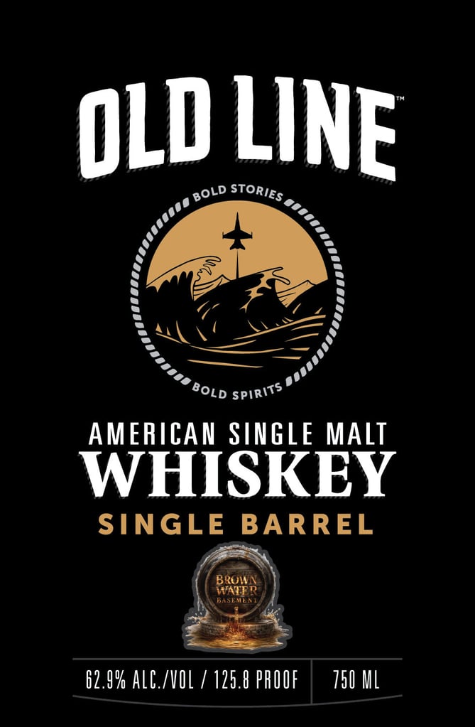Old Line Spirits Single Barrel Brown Water Basement American Single Malt Whiskey