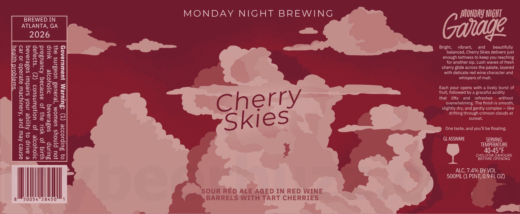 2026 Monday Night Cherry Skies 500ml Bottles