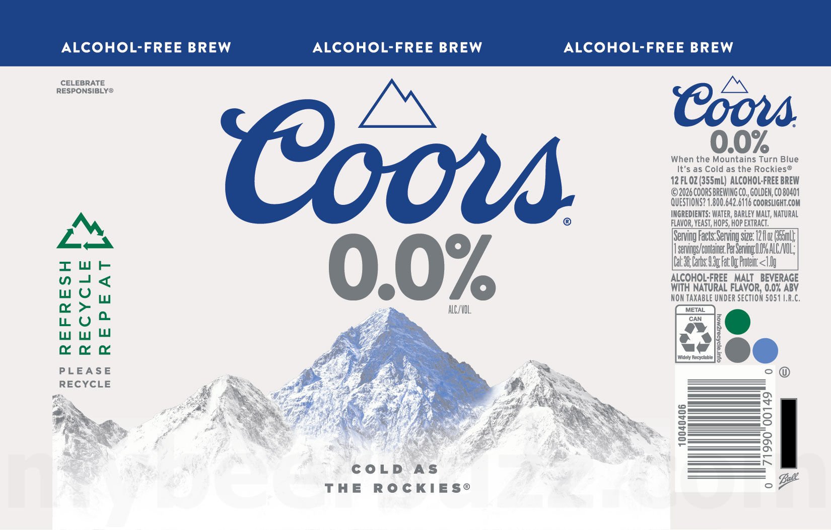 2026 Coors 0.0% 12-oz Cans