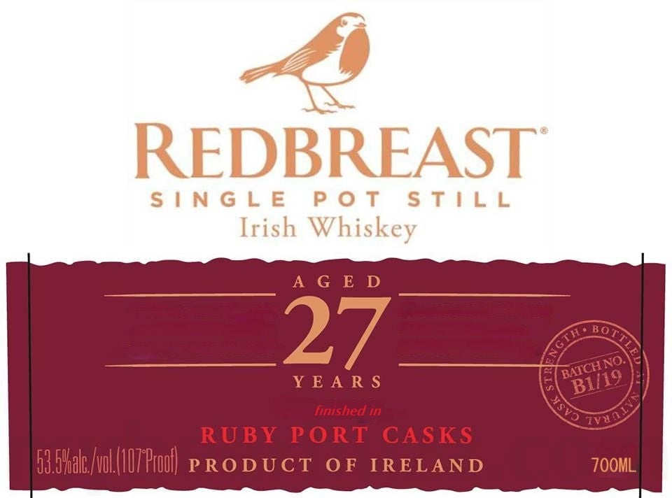 Redbreast 27 Year Single Pot Still Irish Whiskey
