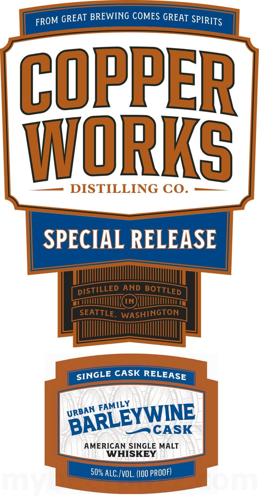 Copperworks Distilling Company Special Release Urban Family Barleywine Cask American Single Malt Whiskey