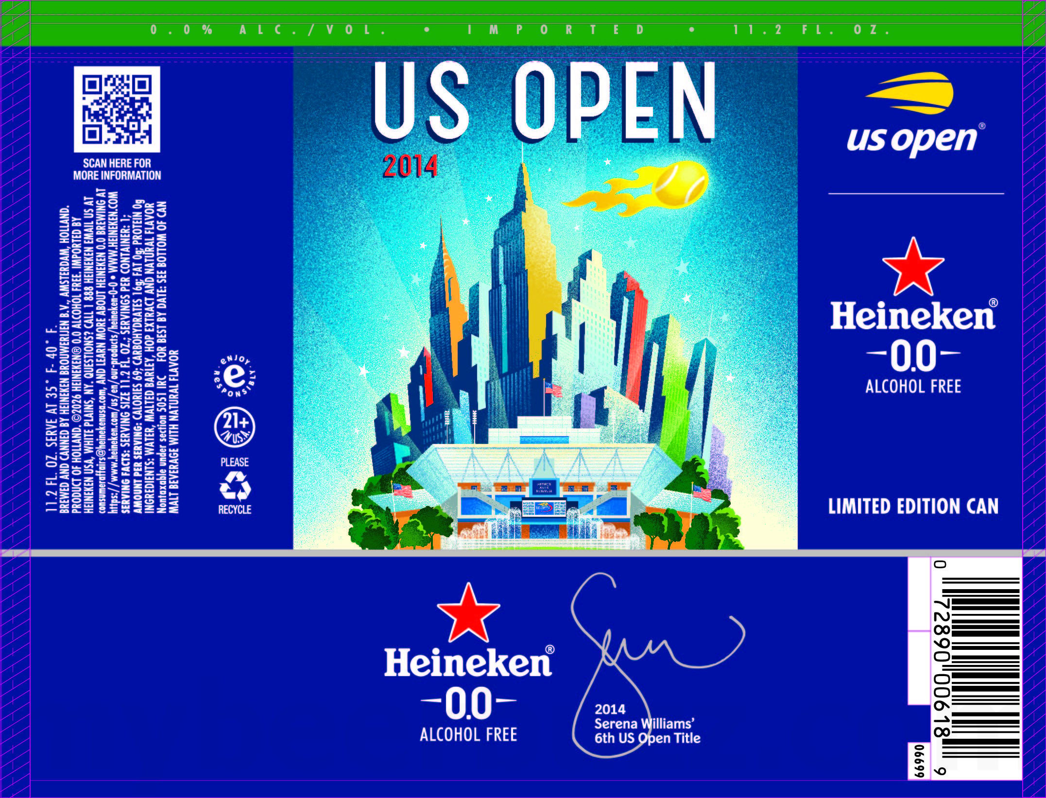 2026 Heineken 0.0 US Open 11.2-oz Cans