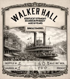 Silent Brigade Distillery Walker Hall 8 Year Single Barrel Kentucky Straight Bourbon Whiskey