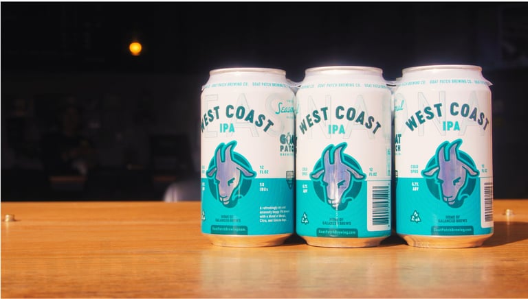 Goat Patch Brewing Releases First Canned West Coast IPA 12-oz Cans