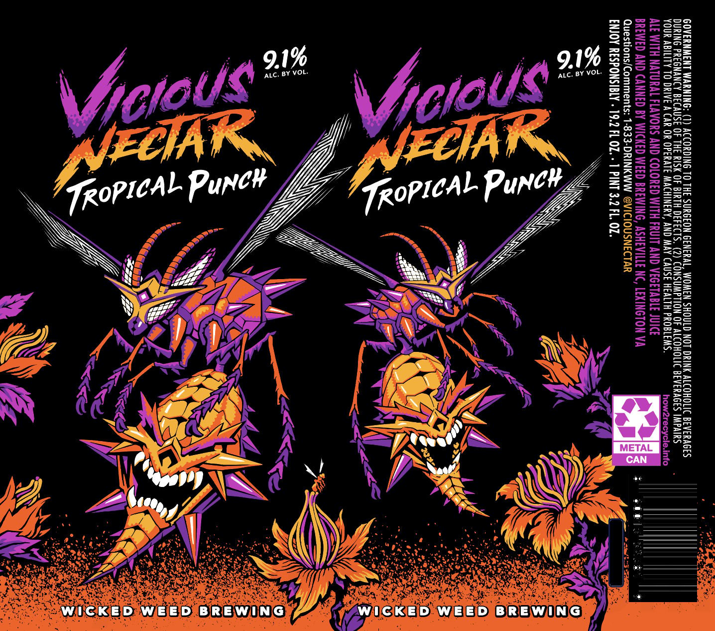 2026 Wicked Weed Vicious Nectar Tropical Punch 19.2-oz Cans