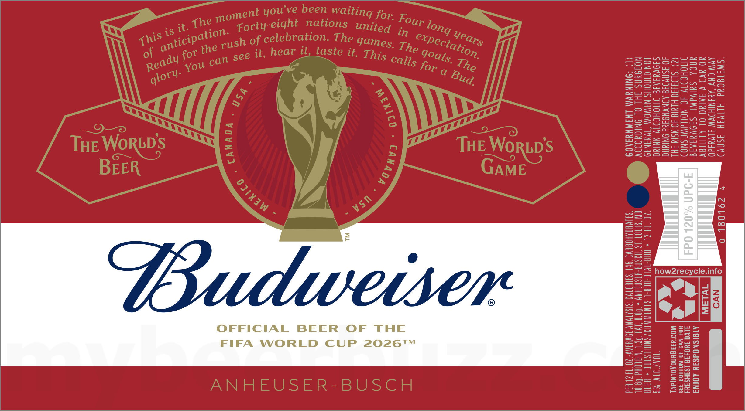 2026 Budweiser FIFA World Cup 12-oz Cans